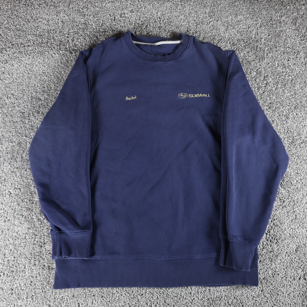 Subaru Women's XL Navy Blue Embroidered Employee Crewneck Sweatshirt Rachel